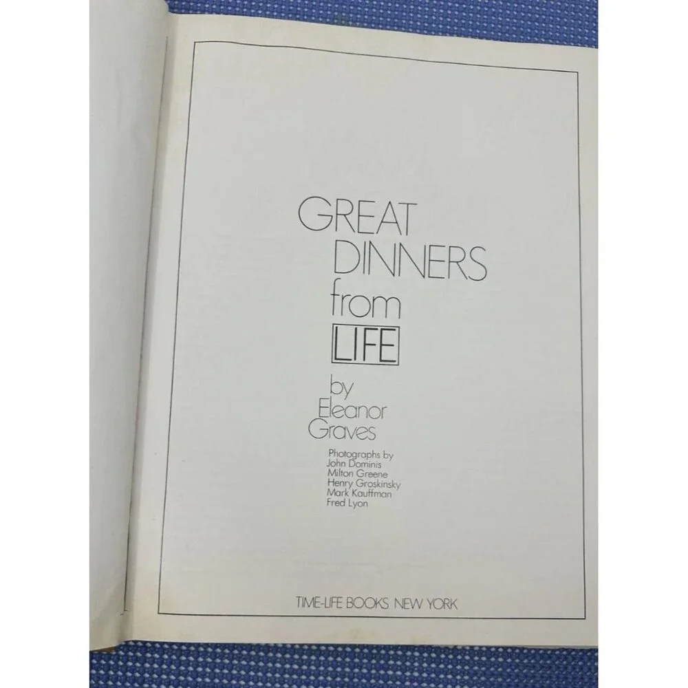 Great Dinners From Life Time-Life Books Hardcover 1970 Reprint With Dust Jacket‎